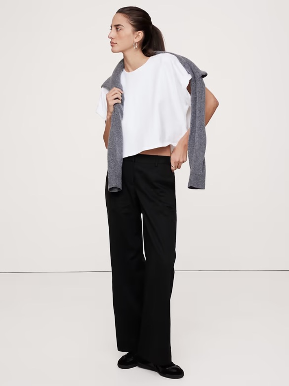 NWT BANANA REPUBLIC THE EVERYDAY WIDE-LEG PANT IN TENCEL™-COTTON